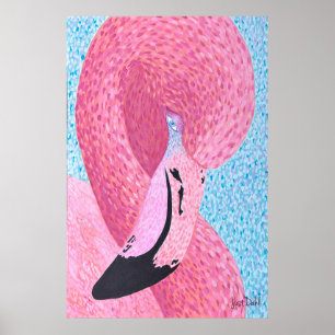 Pflaumen Flamingo Large Print - Just Dahl Poster