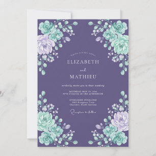 Pflaumen Glänzende Botanische Hochzeit Einladung