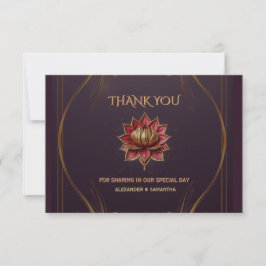 Pflaumen-Gotisch-Hochzeit-Dankeskarten Gold RSVP Karte