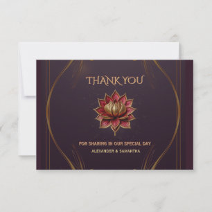 Pflaumen-Gotisch-Hochzeit-Dankeskarten Gold RSVP Karte
