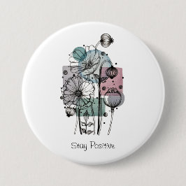 Pflaumen in Tinte und Wasserfarbe Button