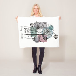 Pflaumen in Tinte und Wasserfarbe Fleecedecke