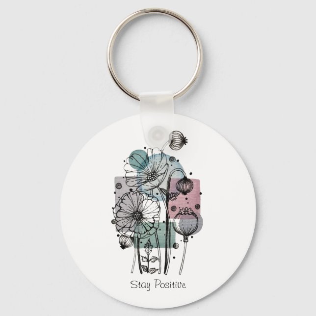 Pflaumen in Tinte und Wasserfarbe Schlüsselanhänger (Vorderseite)