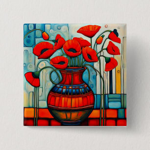Pflaumen in Vase Button