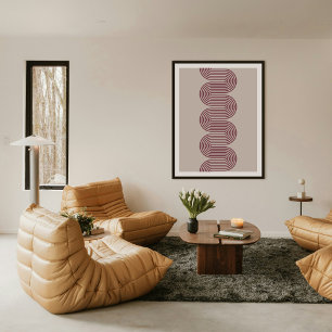 Pflaumen-Lombard-Welliges-Linien-Moderne-Minimal-K Poster