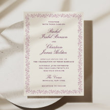 Pflaumen-Mauve-Botanischer-Rahmen-Hochzeit