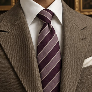 Pflaumen-Mauve-Heritage-Herringbone-Streifen Krawatte