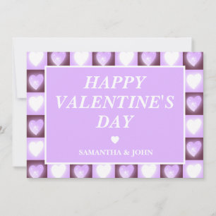 Pflaumen-Mauve-Himmelsherzen Valentinsgeschenk Feiertagskarte
