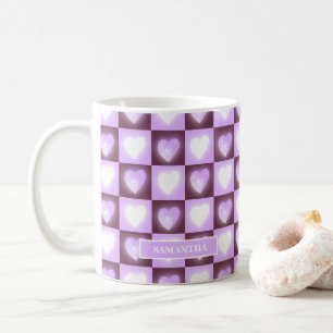 Pflaumen-Mauve-Himmelsherzen Valentinsgeschenk Kaffeetasse