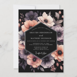 Pflaumen Moody Anemone Hochzeit Einladung
