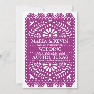 Pflaumen-Paisley-Latino-Hochzeitseinladung Einladung
