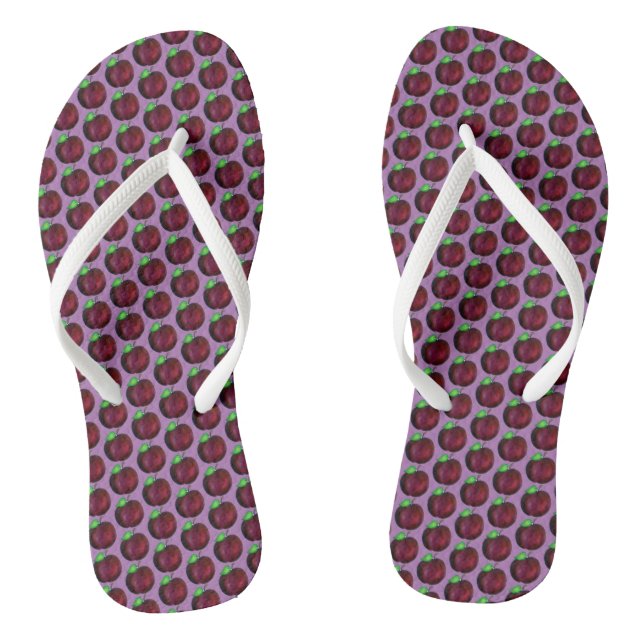 Pflaumen Reif Sommer Lila Pflaumenfrucht Printwerb Flip Flops (Fußbett)