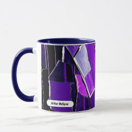 Pflaumen-Schwarz-Glitch-Glam-Metalltextur Tasse