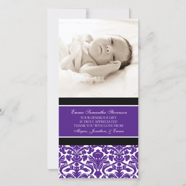 Pflaumen-Schwarzes danken Ihnen Dankeskarte (Vorderseite)