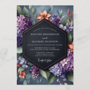 Pflaumen-Sophisticated Botanical-Hochzeit Einladung