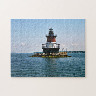 Pflaumen-Strand-Leuchtturm, Rhode Island Puzzle