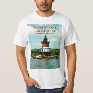 Pflaumen-Strand-Leuchtturm, Rhode Island T - Shirt