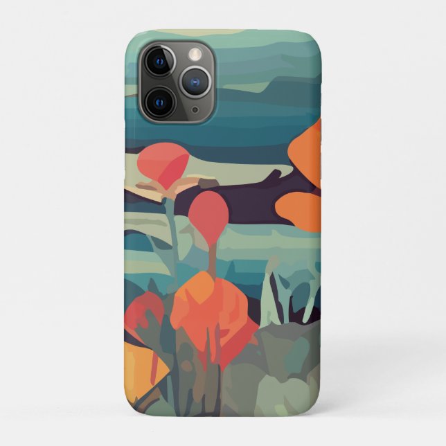 Pflaumen und Fuchs-Schwanz Abstrakte Blume Case-Mate iPhone Hülle (Rückseite)