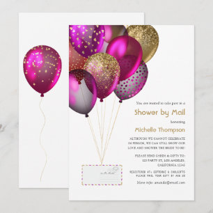Pflaumen- und Gold-Baby- oder Brautparty per Post Einladung