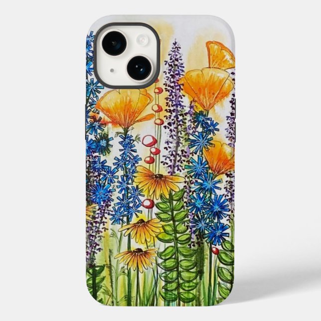 Pflaumen und Kornblumen Case-Mate iPhone Hülle (Rückseite)