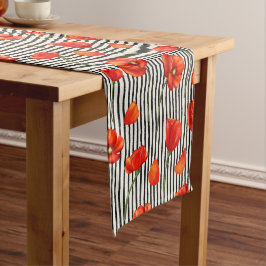 Pflaumen und Streifen Kurzer Tischläufer