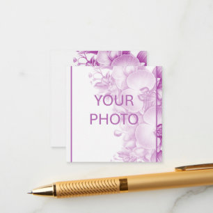 Pflaumen und Weiße Orchideen Hochzeit Begleitkarte