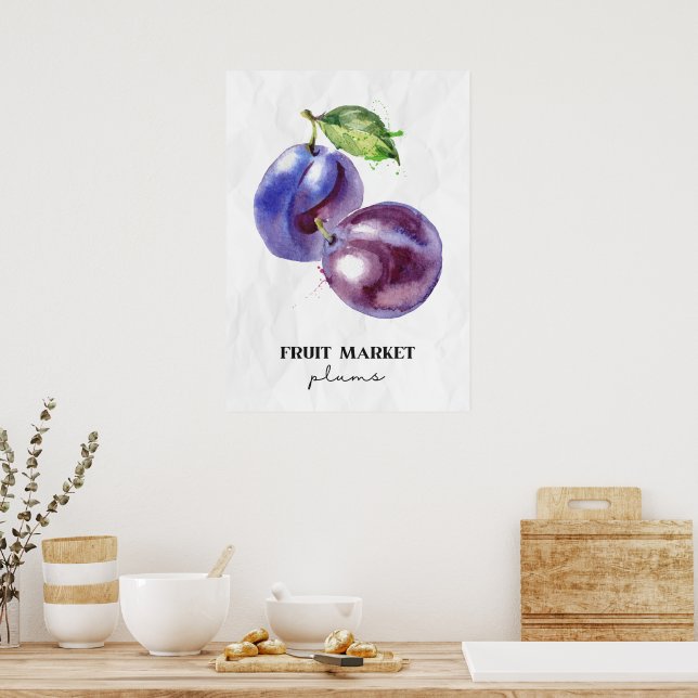 Pflaumen vom Obstmarkt  Poster (Küche)