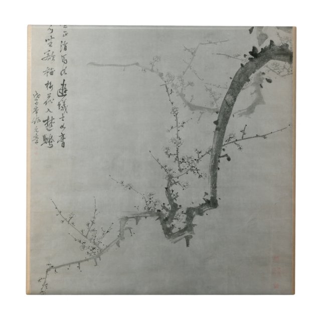 Pflaumen Zweig - Yi Yuwon Fliese (Vorderseite)