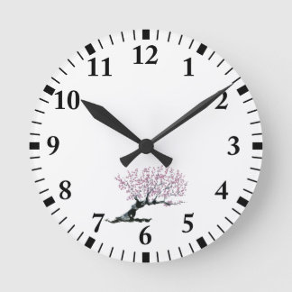 Pflaumenbaum Runde Wanduhr