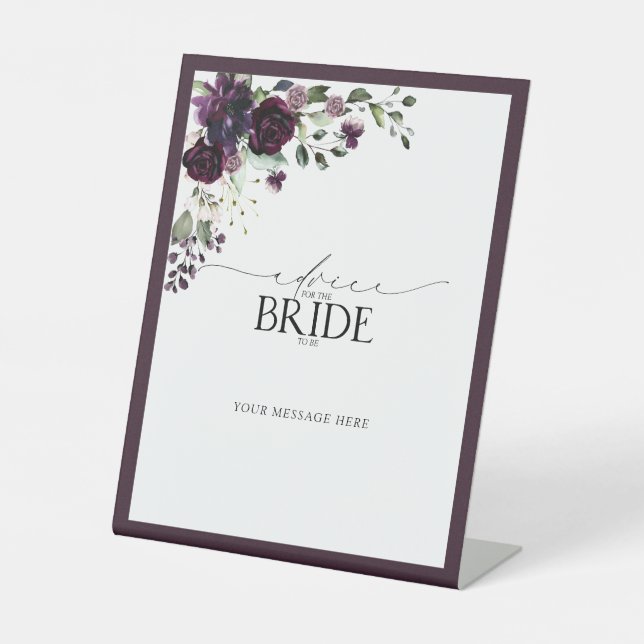 Pflaumenberater für Lila Wasserfarben Sockelschild (Vorderseite)