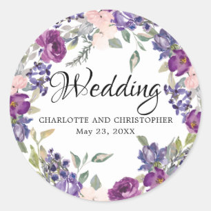 Pflaumenblüte Lila Blumenzwiebelzack Umschlag Aufk Runder Aufkleber