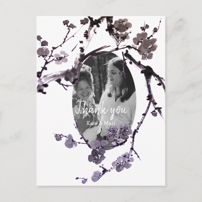 Pflaumenblüte sumie Wedding Foto Postkarte (Vorderseite)