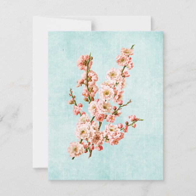 Pflaumenblüten auf altem Denim (Vorderseite)