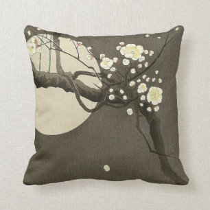 Pflaumenblüten bei Nacht von Ohara Koson Vintage Kissen