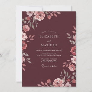 Pflaumenblüten-Botanische Hochzeit Einladung