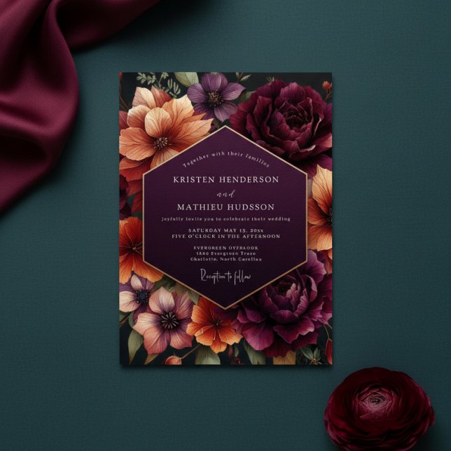 Pflaumenblüten-Hochzeit im Zwielicht Einladung (Von Creator hochgeladen)