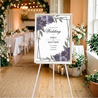Pflaumenblüten-Hochzeitsposter mit Rahmen Poster