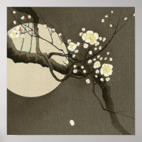Pflaumenblüten in der Nacht von Ohara Koson Vintag