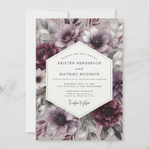 Pflaumenblüten Moody Romantische Hochzeit Einladung