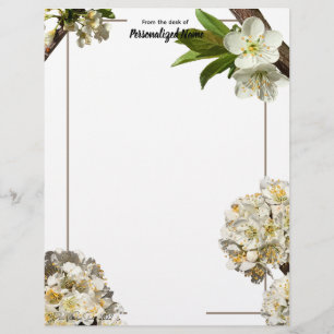 Pflaumenblüten, ungezeichnet briefbogen