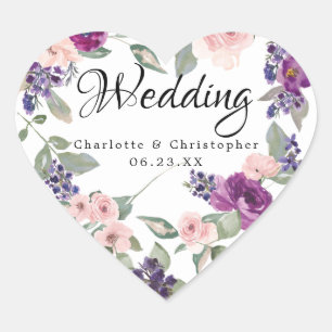 Pflaumenblütenherz Hochzeitsfeier Umschlag Aufkleb Herz-Aufkleber