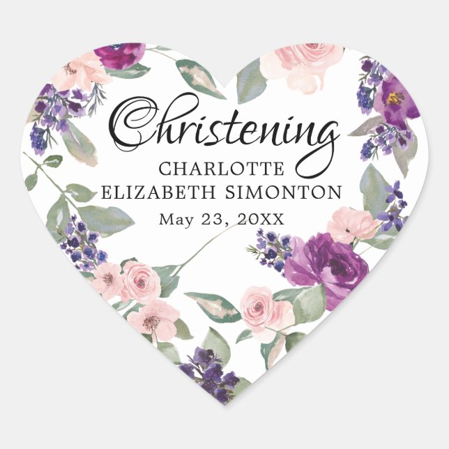 Pflaumenblütenherz-Umschlag Aufkleber (Vorderseite)