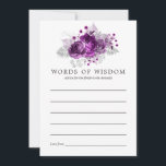 Pflaumenbrauenberatung Hinweiskarte<br><div class="desc">Tipps für die Rose von Brautpartys aus dunklem Pflaume lila und silberfarbenem Glitzer für zukünftige  mit einem marineblauen Aquarellspülrückwärts.</div>