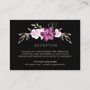 Pflaumenfarbene Hochzeitsempfehlung Lila Begleitkarte