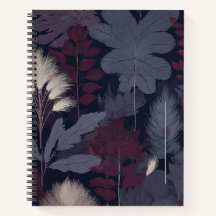 Pflaumenfeige und Pampasgras Botanisches Notizbuch