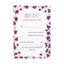 Pflaumengarten-Blätter Hochzeiten von RSVP-Karten