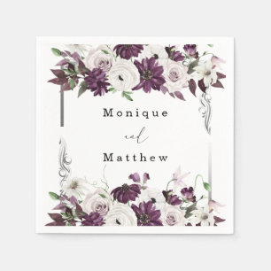 Pflaumengeometrische Hochzeit Serviette