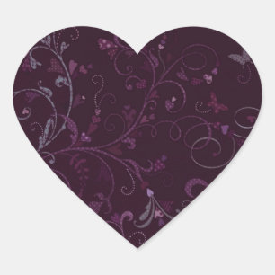 Pflaumenheftkleber/Siegel Herz-Aufkleber