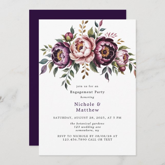 Pflaumenkoppler Einladung (Vorne/Hinten)