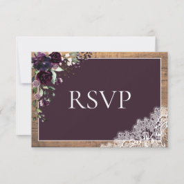 PflaumenLila Hochzeitspanplatte RSVP Karte